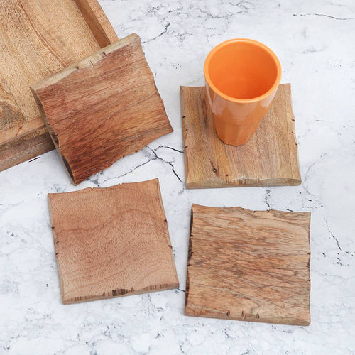 48 Pieces Brown Wooden Table Coaster Beer Accessories