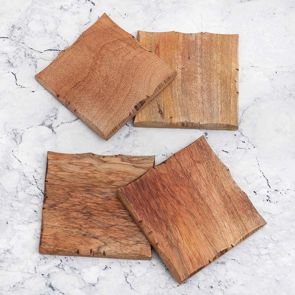 48 Pieces Brown Wooden Table Coaster Beer Accessories
