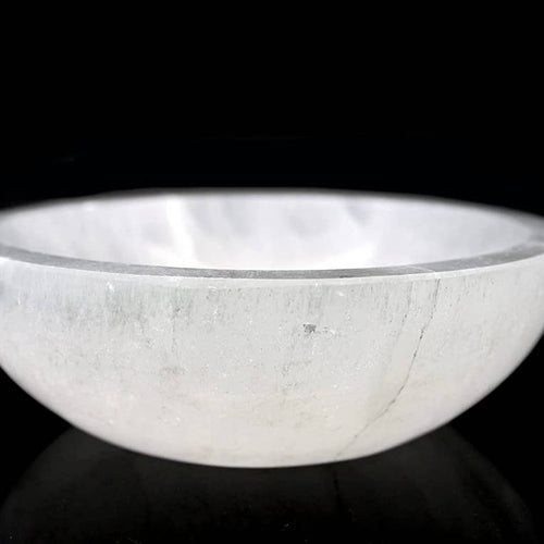 Selenite Bowl Round 6cm White