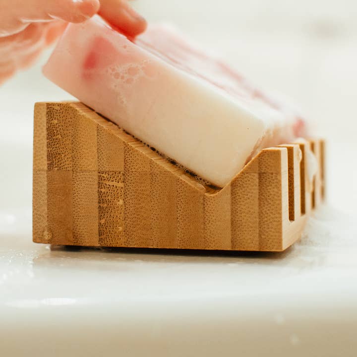 Slanted Wooden Soap Dish
